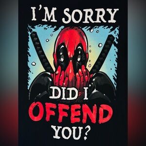 DEAD POOL Black and Red Graphic T-Shirt